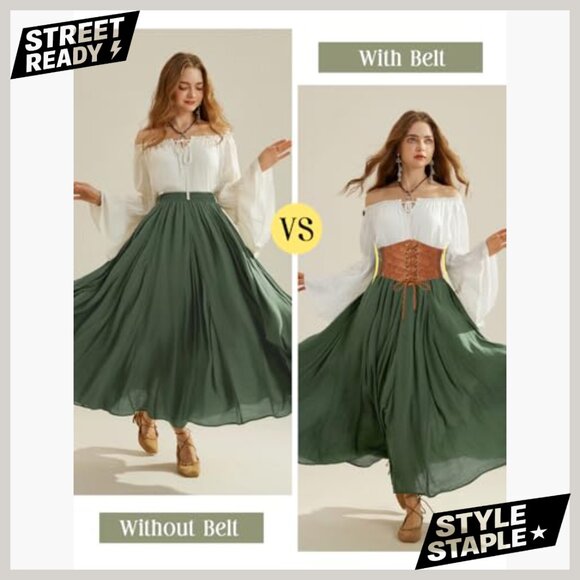 Leather Lace-Up Corset Belt Renaissance Waspie Waist Medium Size - Picture 3 of 7